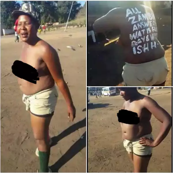 Zambia Woman Who Bared Her Breasts In Public See Hilarious Photo